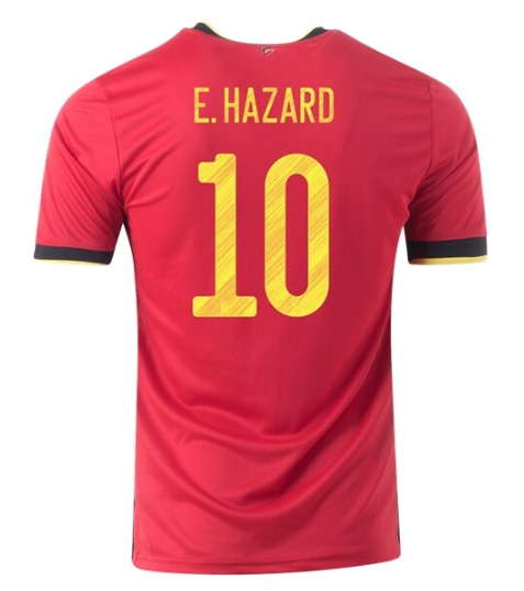 2020 EURO Belgium Home Kit Soccer Jersey Eden Hazard 10